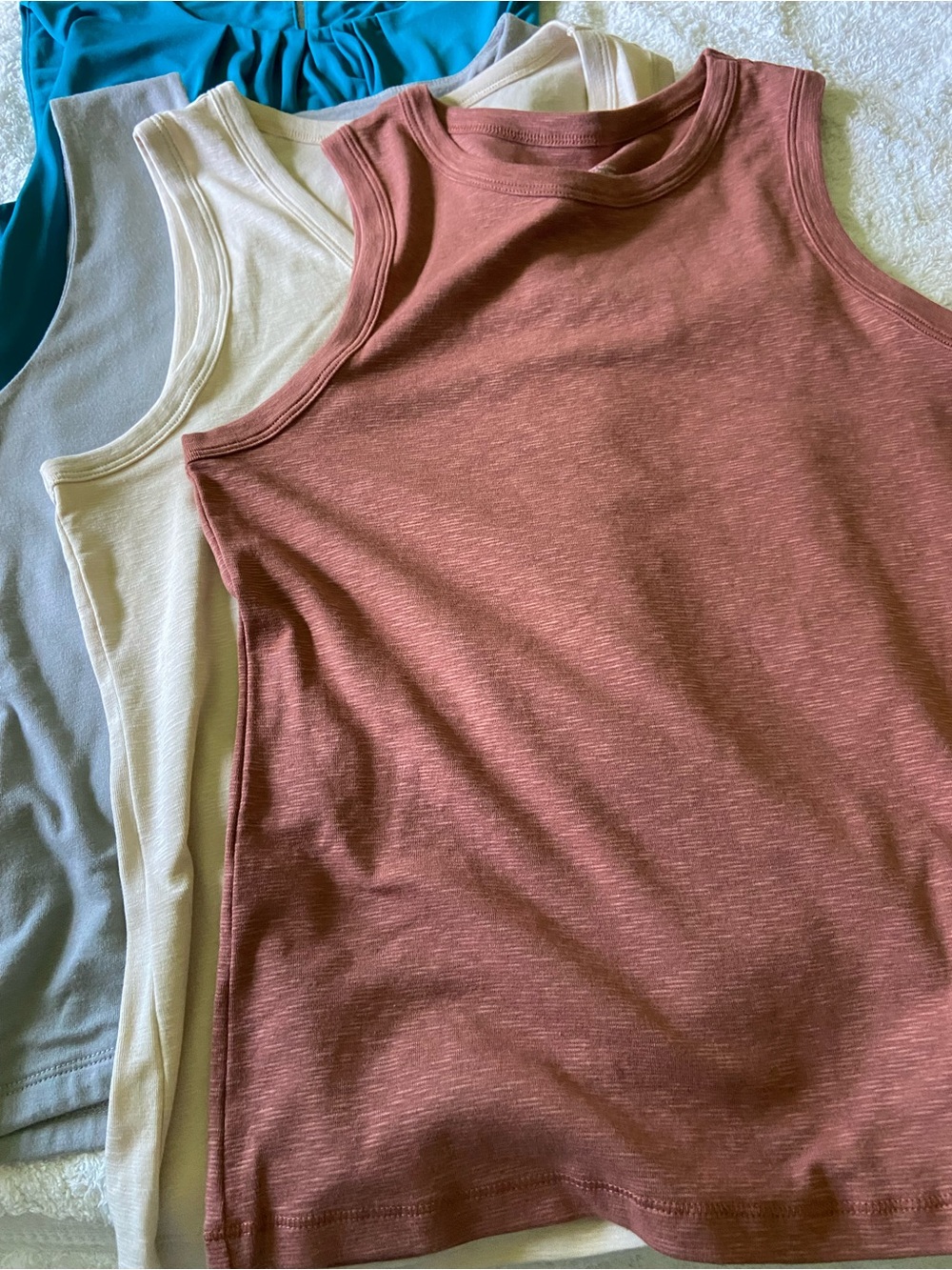 Calvin Klein and Rachel Zoe Tank Tops in Dusty Rose, Cream, Light Blue